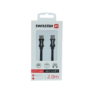 Swissten kabl Type C/Type C 2,0m crna