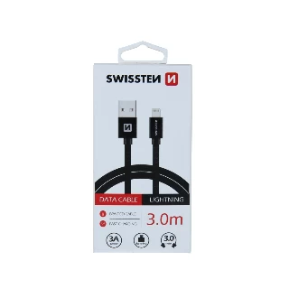 Swissten kabl USB/Lightning 3,0m crna