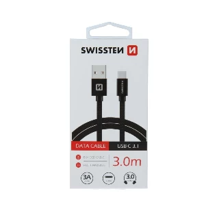 Swissten kabl USB/Type C 3,0m crna