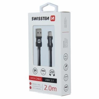 Swissten kabl USB/Type C 2,0m crna