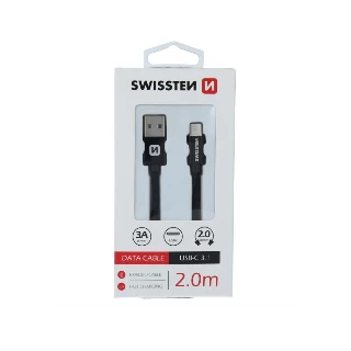 Swissten kabl USB/Type C 2,0m crna