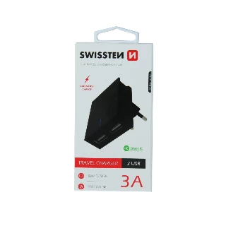 Swissten punjač 2x USB 3A crna