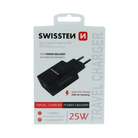 Swissten punjač PD 25W  crna