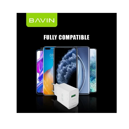 BAVIN punjač USB-A QC 3.0 18W + kabl type-A na Micro 1m bela