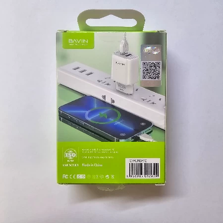 Bavin punjač 2.4A 2xUSB-A + kabl type-A na type-C bela