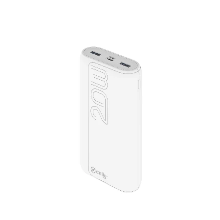 Celly power bank 20000 mAh 20W + kabl Type-A na Type-C bela