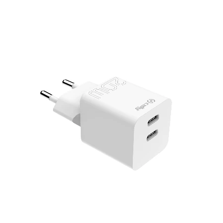 Celly punjač 20W PD USB-C + USB-C bela