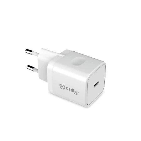 Celly punjač 18W USB-C + bluetooth slušalice bela