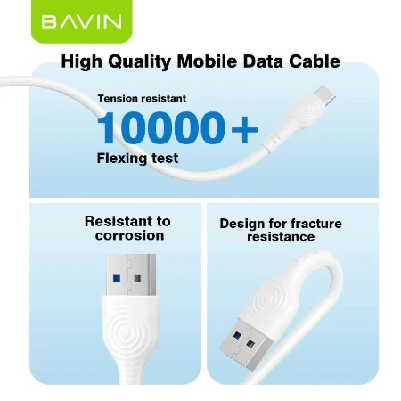 Bavin kabl 12W Type-A/Micro Usb 1,0m bela