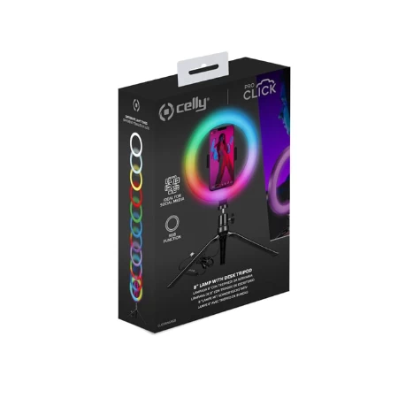 Celly Portable Tripod+ Flash Light RGB + kabl type-C