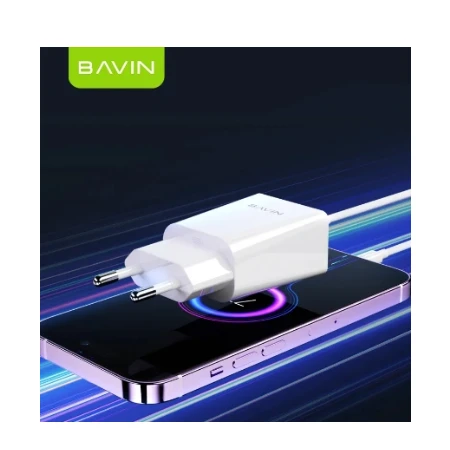 Bavin punjač 2.4A USB-A + kabl Micro bela