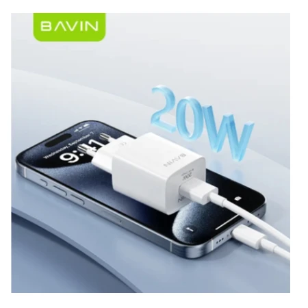 Bavin punjač 20W USB-A + kabl Micro bela