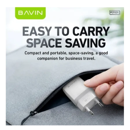 Bavin punjač 20W USB-A + kabl Micro bela