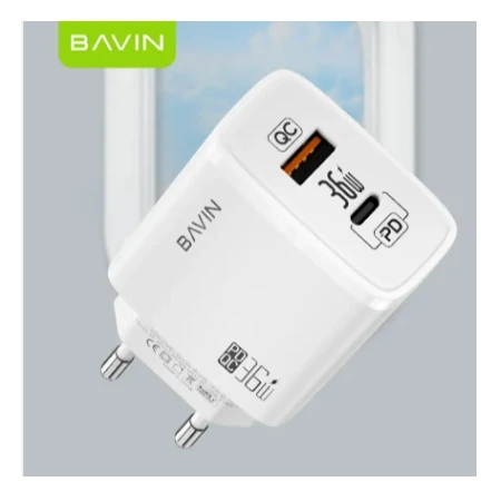 Bavin punjač 36W USB-A + USB-C bela