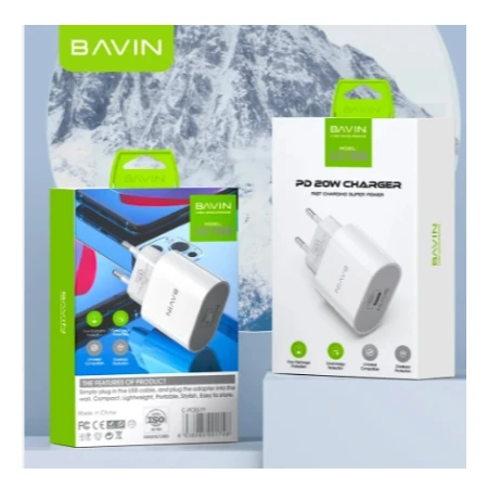 Bavin punjač 20W USB-C bela