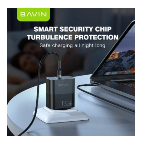 Bavin punjač  GaN 45W-PD USB-C crna