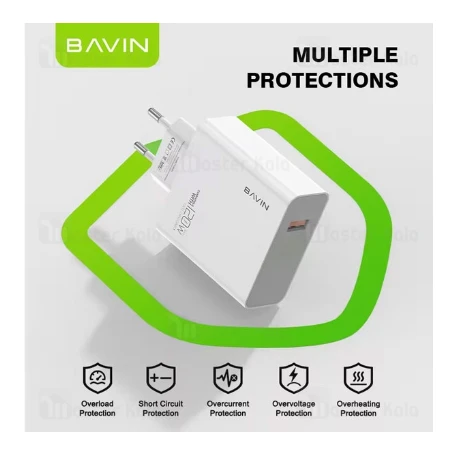 Bavin punjač 120W USB-A + kabl type-C bela