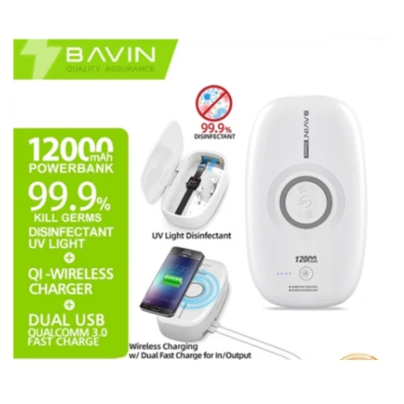 Bavin Sterilizator/ Power Bank 12000mAh/Wireless punjač 10w bela