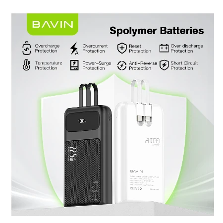 Bavin Power bank 20000mAh 22,5W  Type C & Ligtning  kabl - PC007S PRO