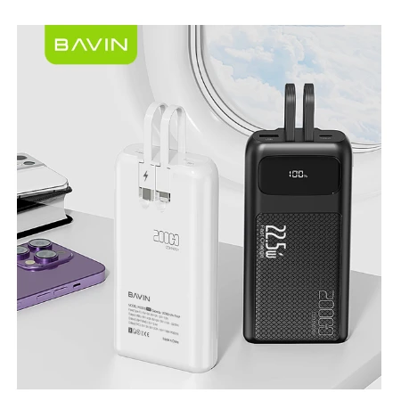 Bavin Power bank 20000mAh 22,5W  Type C & Ligtning  kabl - PC007S PRO