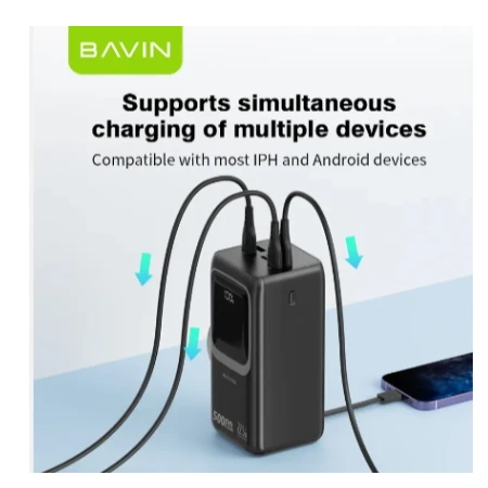 Bavin Power bank 50000mAh 22.5W PD20W crna