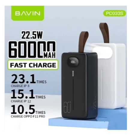 Bavin Power bank 60000mAh Micro/TypeC & Lightning  crna