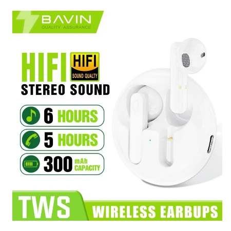 Bavin Earbuds Wireless slušalice + kabl type-C bela