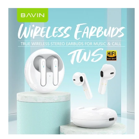 Bavin Earbuds Wireless slušalice + kabl type-C bela