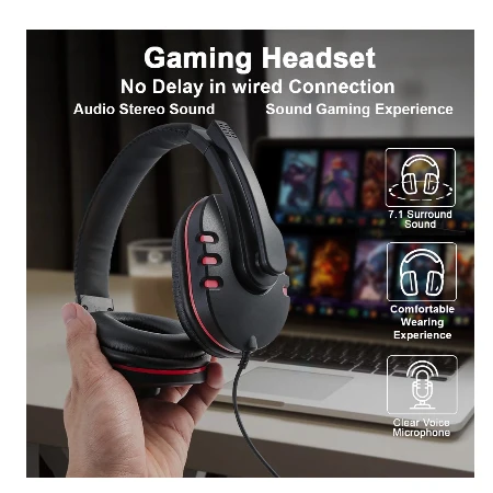 Bavin Gaming slušalice sa mikrofonom 3,5mm 1,8m crna - BH-28