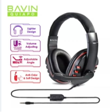 Bavin Gaming slušalice sa mikrofonom 3,5mm 1,8m crna - BH-28