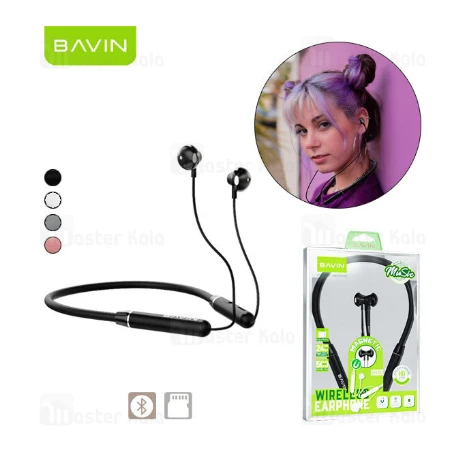 Bavin Wireless earphone slušalice crna