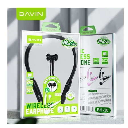 Bavin Wireless earphone slušalice crna