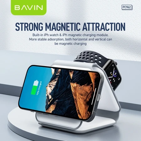 Bavin bežični punjač 3u1 Magnetic bela