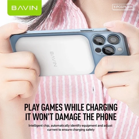 Bavin Magsafe Magnetic Power bank 5000mAh + kabl Lightning bela