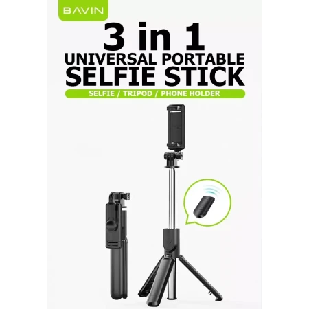 Bavin wireless selfi tripod štap crna