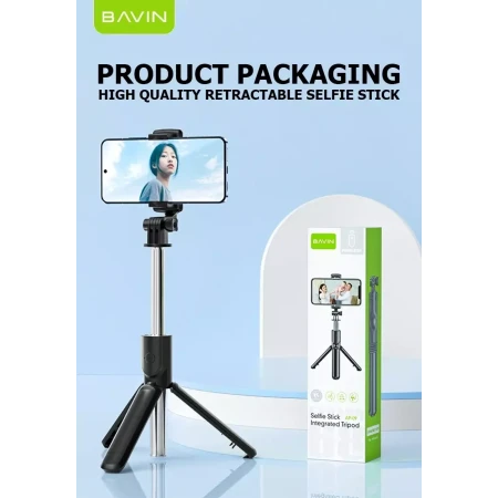 Bavin wireless selfi tripod štap crna