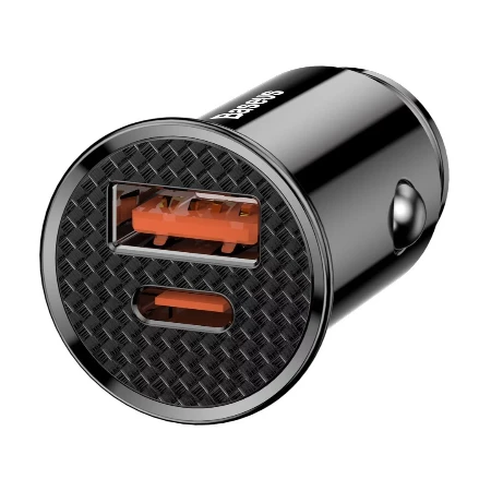Baseus Autopunjač  Usb A/Type C 30W crna